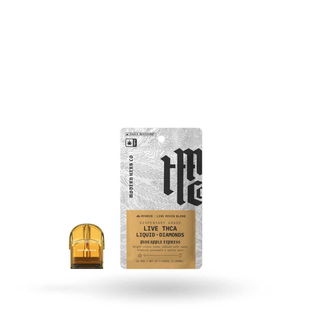 Modern Herb Co. | Vape Pod Refill | Liquid Diamonds | THCA | 1 Gram / Anytime/Pineapple Express